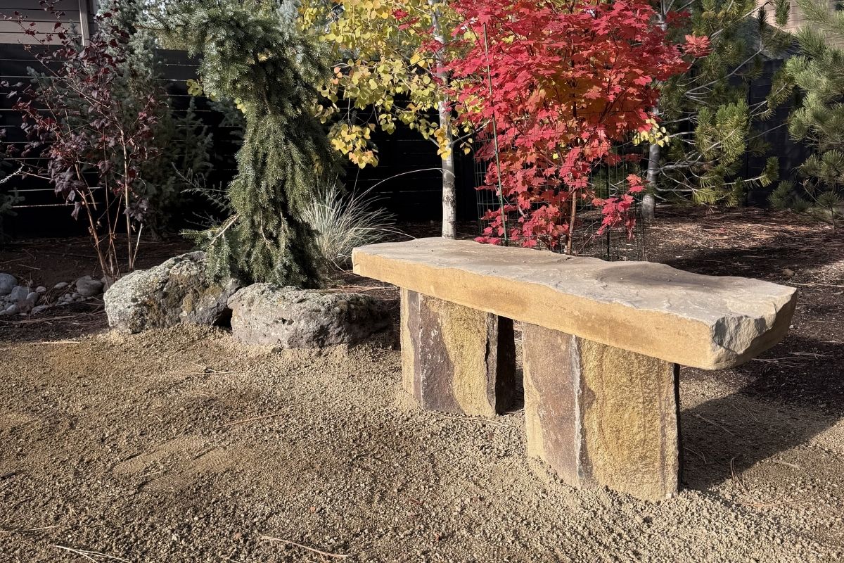 Custom stone bench