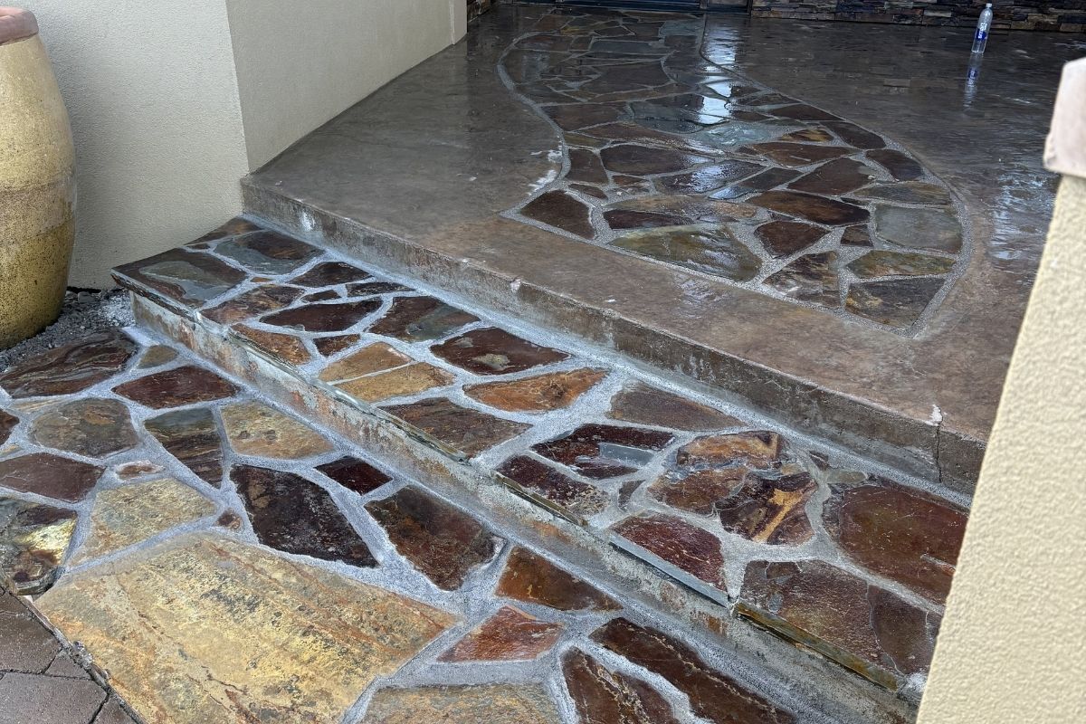 Stone walkway and steps