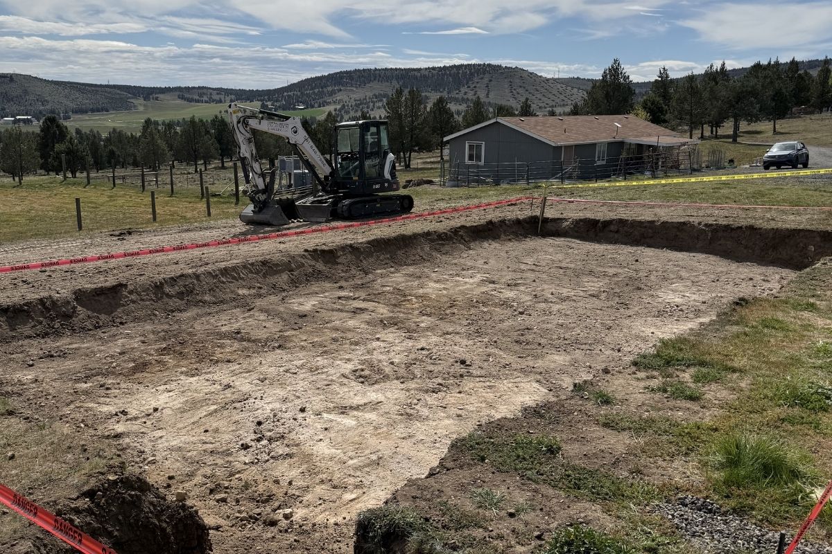 Water feature under construction
